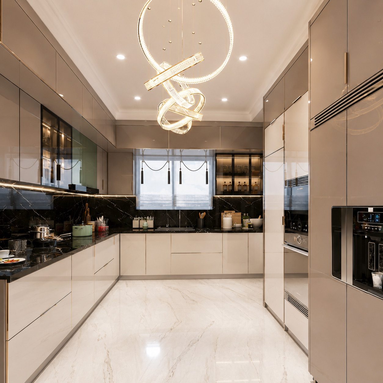 A contemporary fitted kitchen in a high specification finish